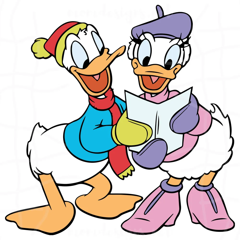 Donald Duck And Daisy Duck Svg, Donald And Daisy Reading Svg, Disney Svg