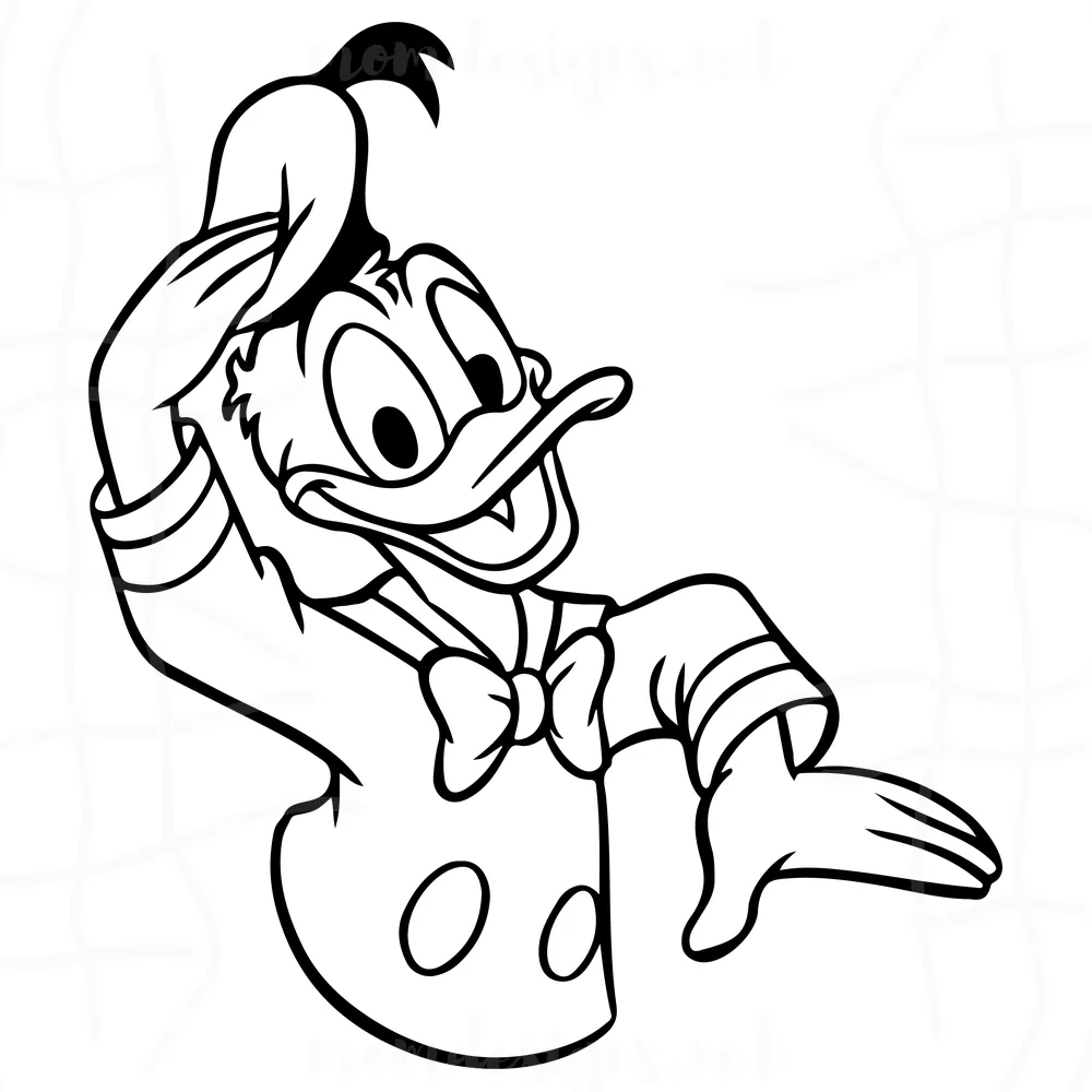Donald duck svg free, disney svg, cartoon svg, instant download, silhouette cameo, shirt design, outline svg, free vector files 0836