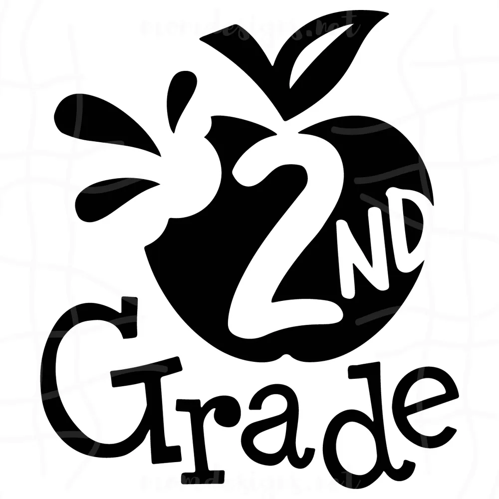  Second Grade Svg, Back To School Svg, 2nd Grade Svg, Dxf, Eps, Png, Teacher Svg, Kids, 1st Day of School Cut Files, Apple, Silhouette Cricut