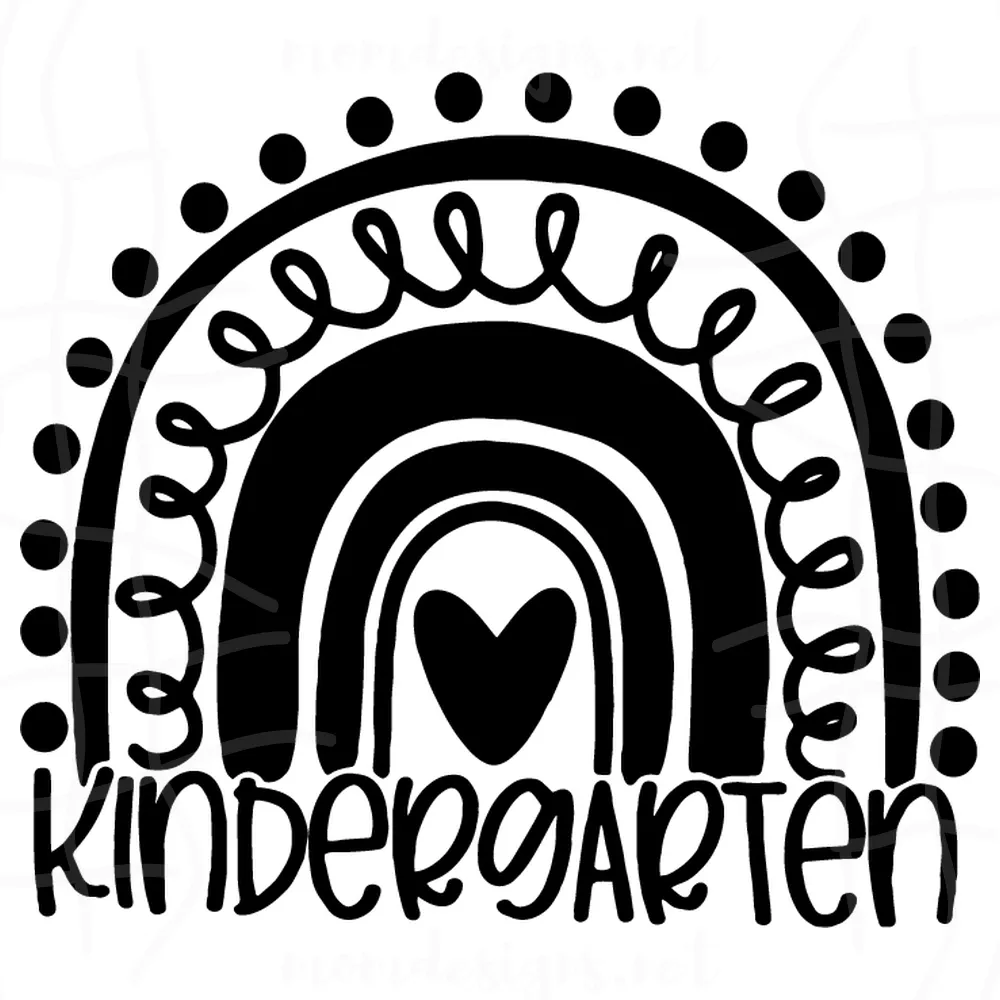 Kindergarten Rainbow Svg, Back To School Svg, Kindergarten Svg