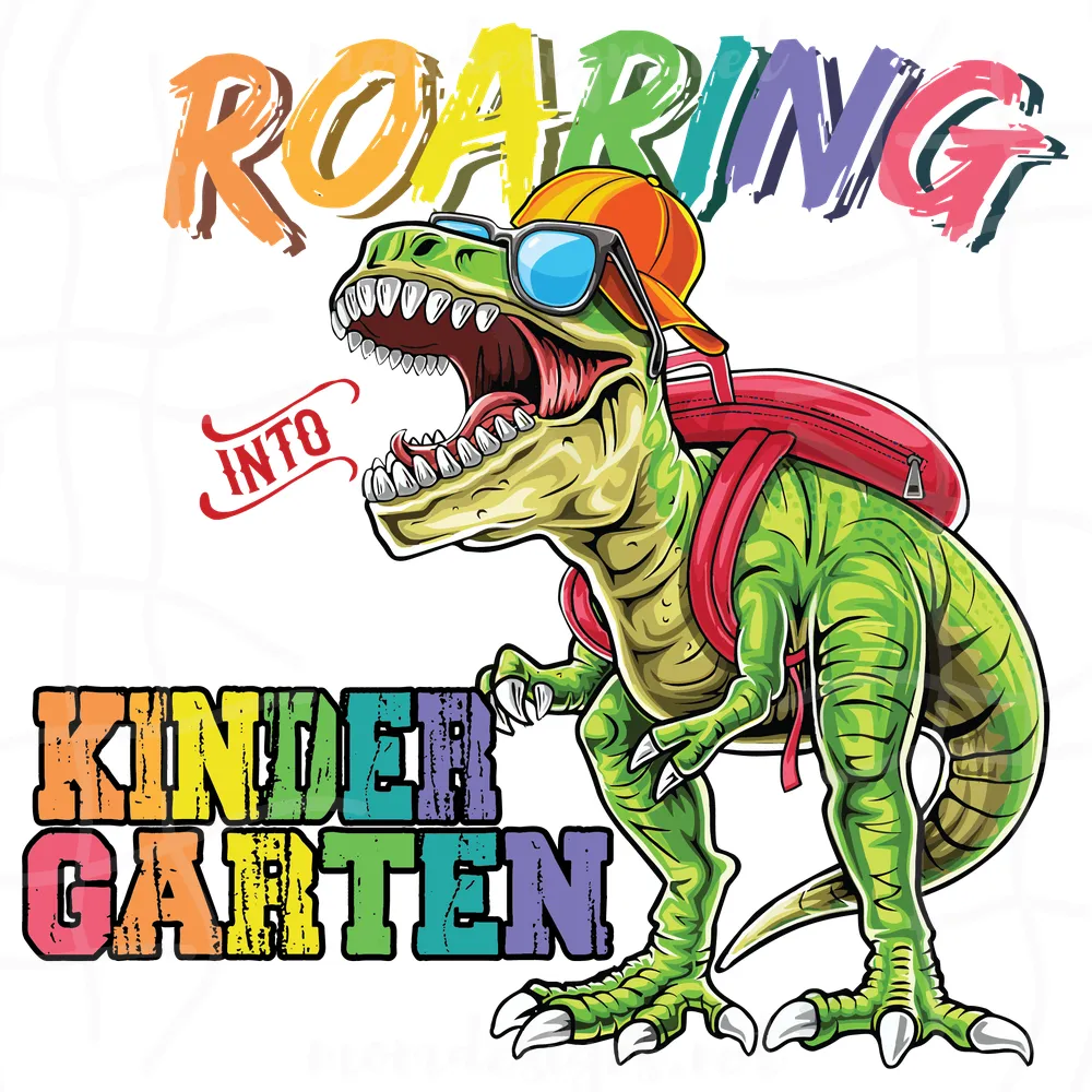 Roaring Into Kindergarten Svg, Dinosaur Svg, Back To School Svg, Kindergarten Svg
