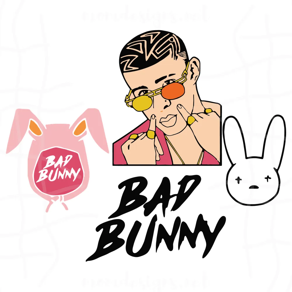 Bad Bunny Svg, Bad Bunny Rapper Svg, Bad Bunny Cut Files, Rapper Svg