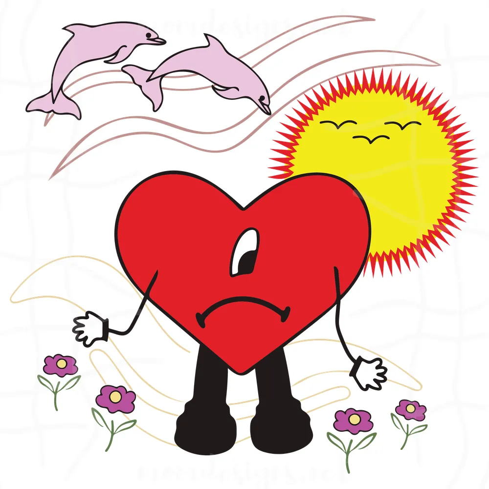 Bad Bunny Sad Heart Svg, Un Verano Sin Ti Svg, Bad Bunny Gift