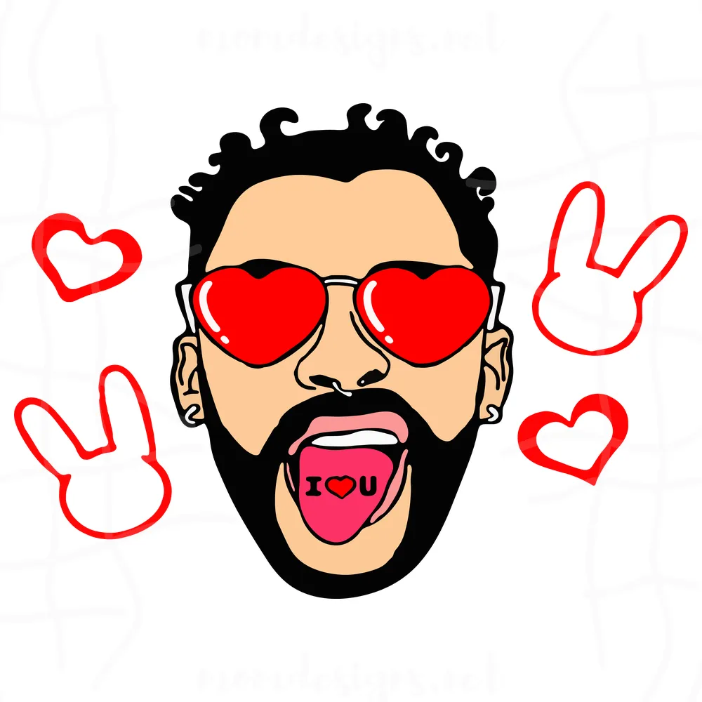 Bad Bunny Valentines Svg, Bad Bunny Svg, Happy Valentines Day Svg, Valentines Day Svg