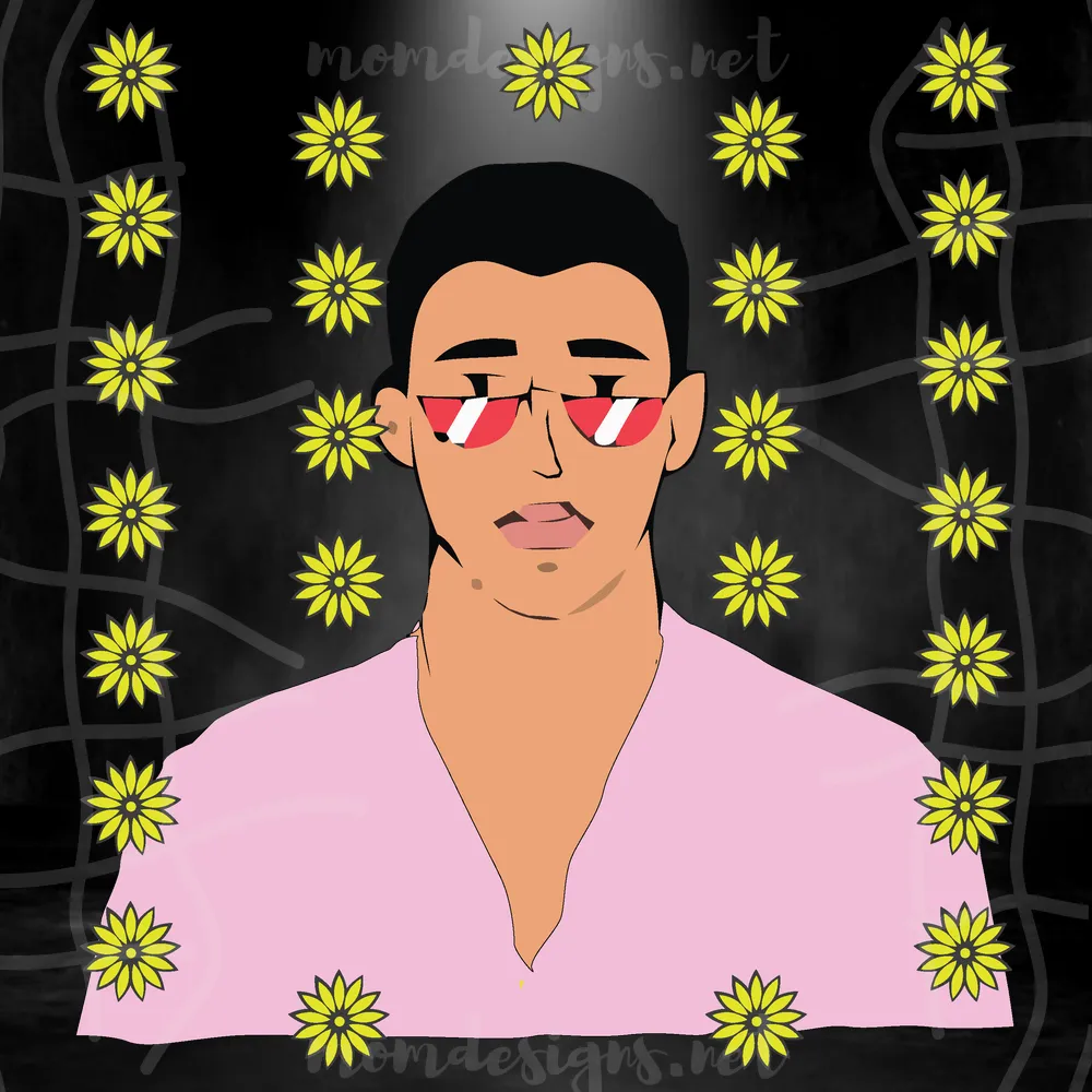 Boy Flower, Bunny Svg, Bad Bunny Layered Svg, Funny Digital, Bad Boy Svg, Bad Bunny Logo Svg, Bad Boy Flower, Reggaeton svg