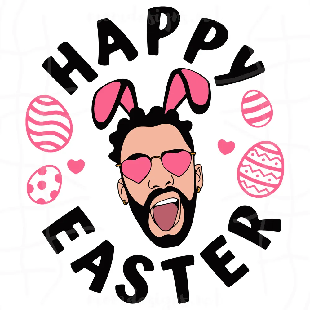 Happy Easter Svg, Easter Day Svg, Bad Bunny Easter Svg, Bad Bunny Svg